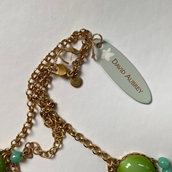 NWT David Aubrey Green Bubble Chain Statement Necklace (Original Packagi… - Picture 9 of 13